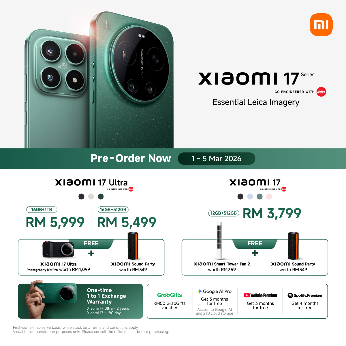 小米17系列发布:骁龙8 Elite Gen 5、6330mAh、徕卡影像,售RM3499起! 6 Xiaomi 17 Series Pre order KV