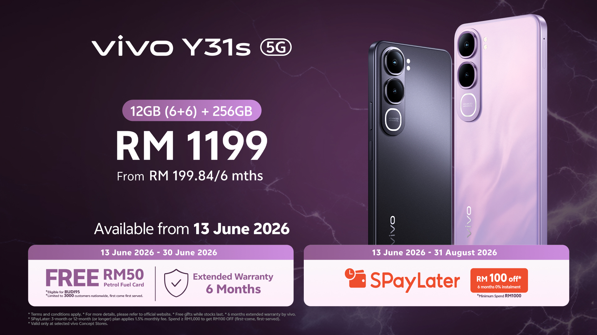 vivo Y31s 5G大马发布:可用5年的6500mAh电池、IP68+69防尘防水,售RM1199起 7 KV 2