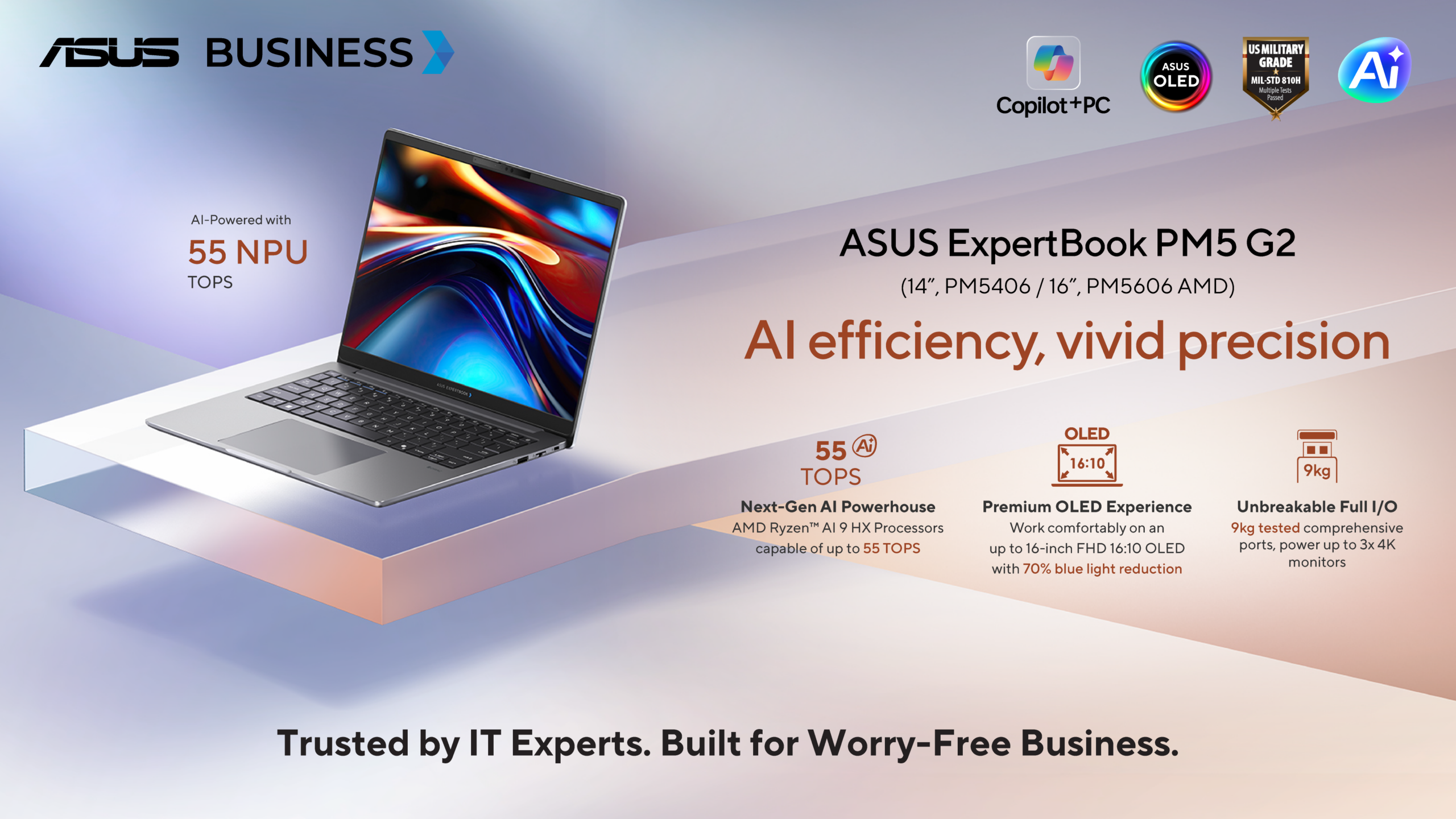 RM4,799起！ASUS ExpertBook P系列开卖：最高Ryzen AI 9 HX、55 TOPS NPU！